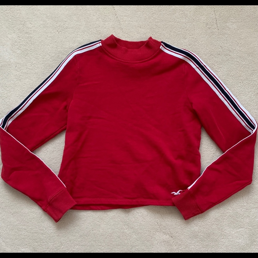 Hollister Red Striped-Side Sweatshirt